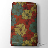 Dark Brown Big Floral Printed Fabric Suit Manufacturer In Surat